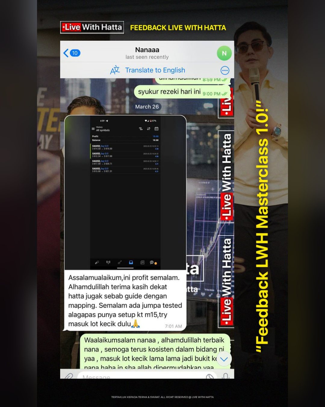 Feedback student: profit lepas guna setup alagapas M15